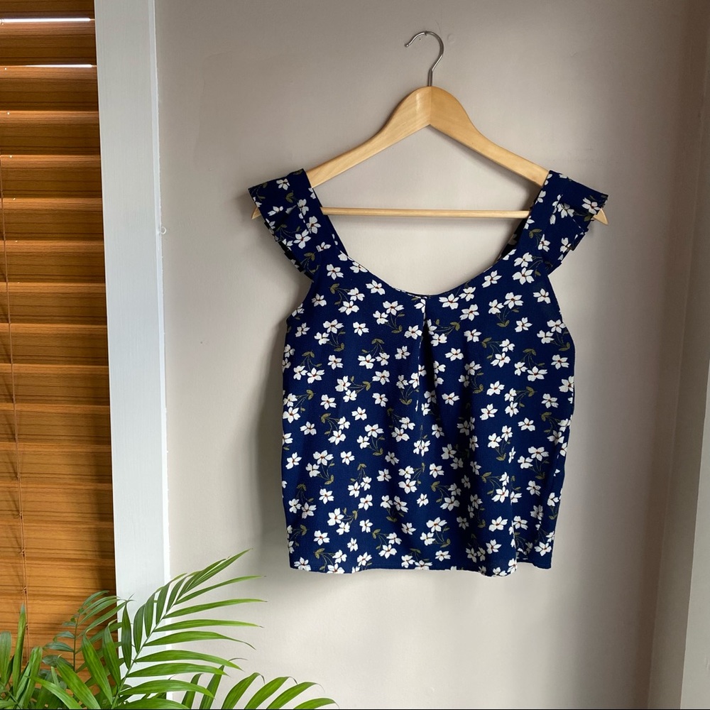 Modcloth Floral Crop Tank Top